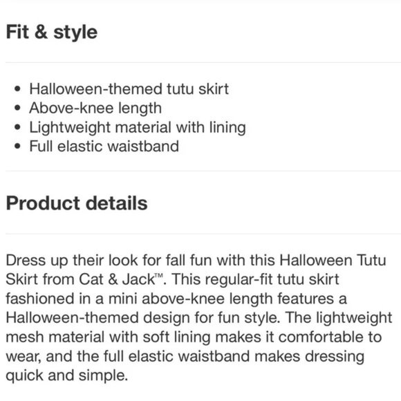 Girls Cat & Jack Halloween Spider Webs Tiered Skirt Size 4/5 6/7 8 10/12 14 NWT - Picture 3 of 3